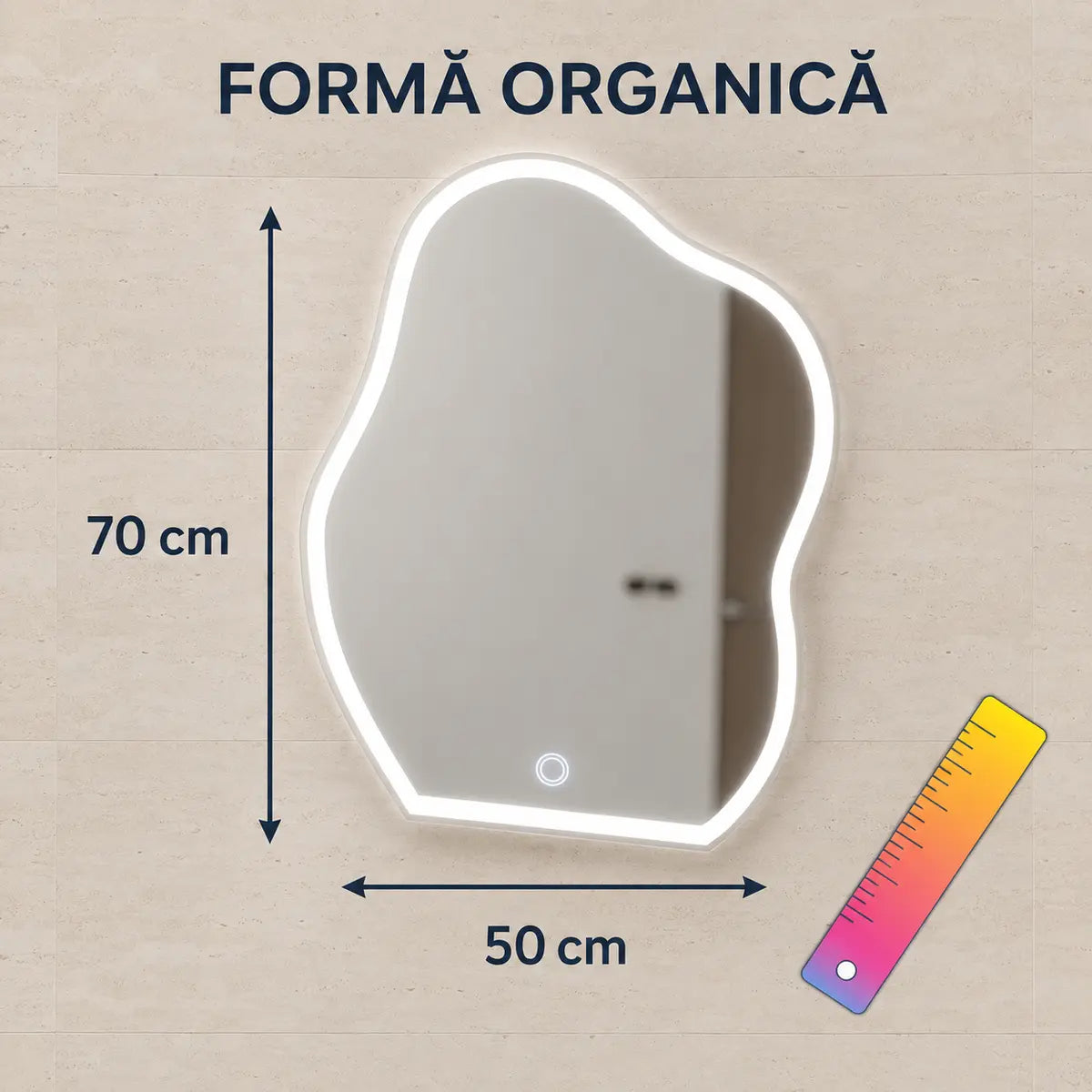 Oglindă LED Forma – dimensiuni 50 x 70 cm