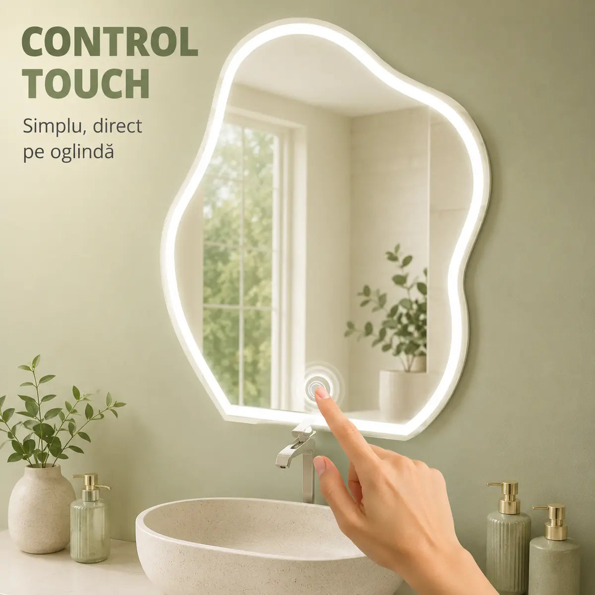Oglindă LED Forma – control touch