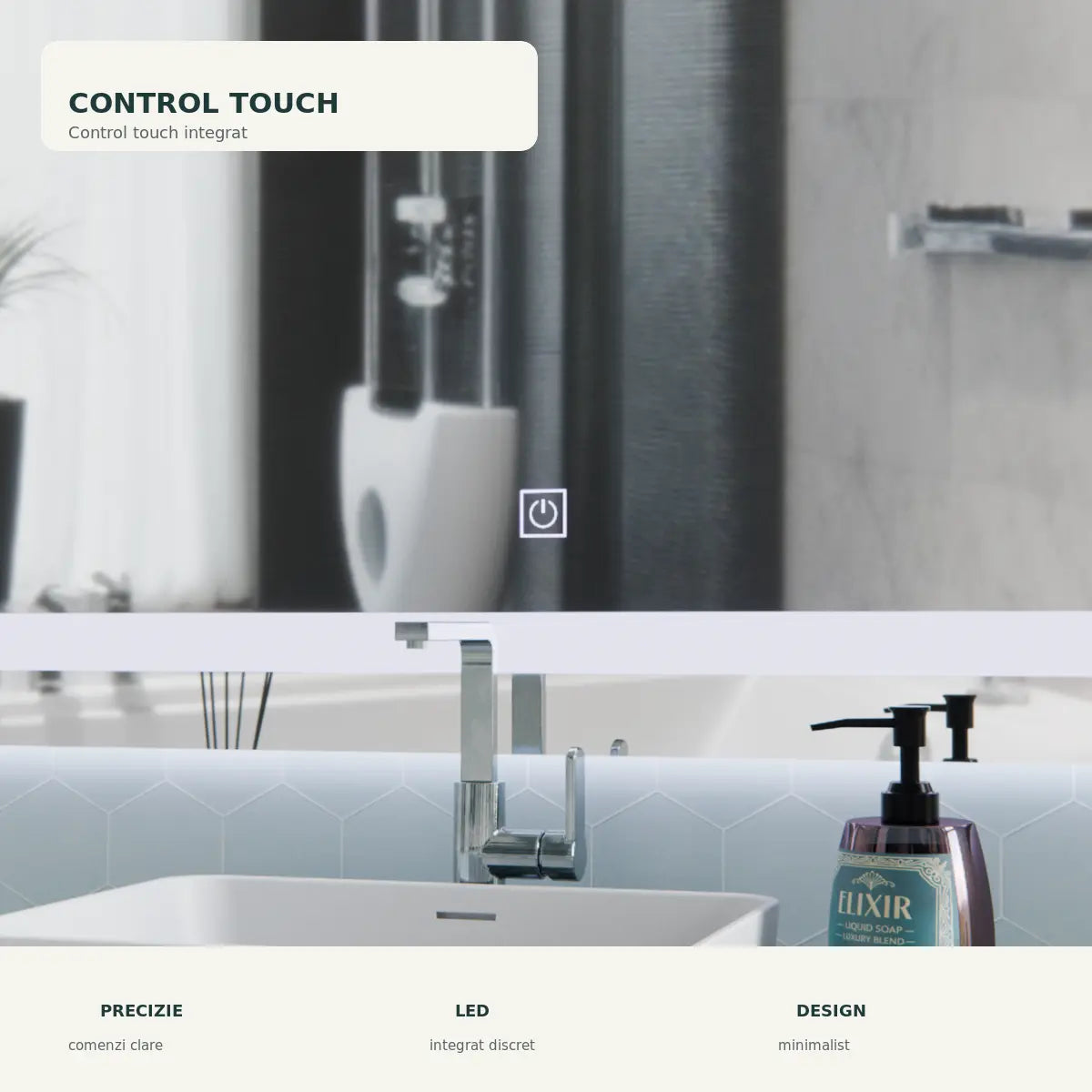 Oglinda LED Giga - detaliu control touch