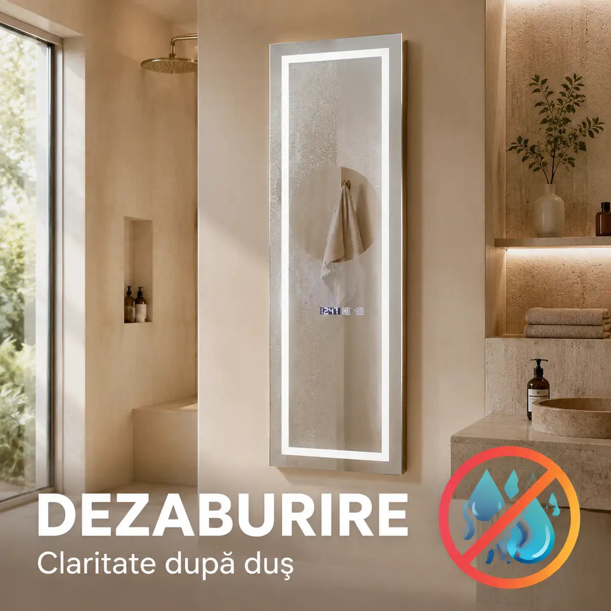 Oglindă LED Giulia – funcție de dezaburire