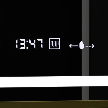 Oglinda LED Rectangulara, 100x80cm, Verite Royale Gold Motion Glow Marcello, Sistem Dezaburire, Ceas & Termometru, Dimab