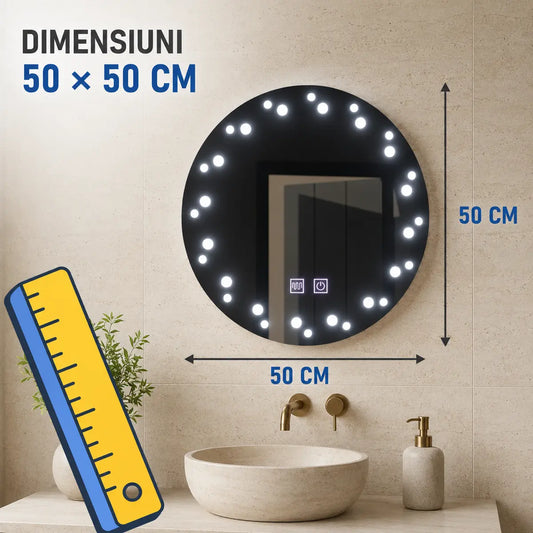 Oglindă LED Ivory – dimensiuni 50x50 cm