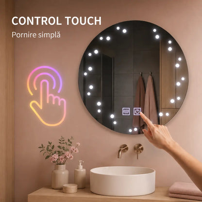 Oglindă LED Ivory 50x50 – control touch