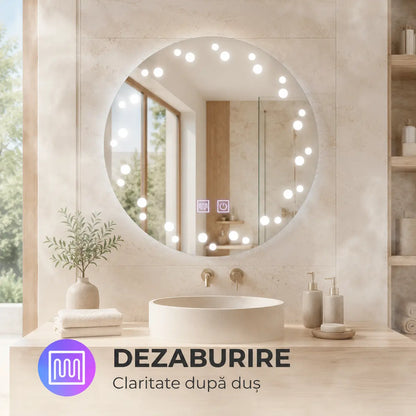Oglindă LED Ivory 50x50 – funcție dezaburire