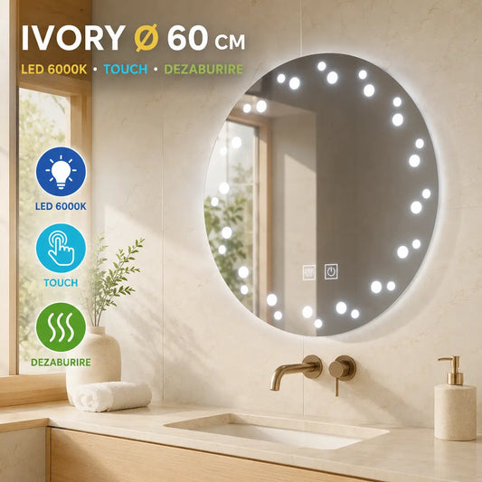 Oglindă LED Ivory 60 cm – prezentare premium