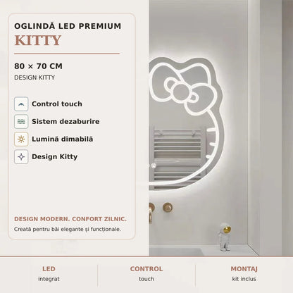 Oglinda LED Kitty 80x70 cm - imagine principala