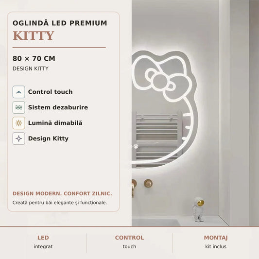 Oglinda LED Kitty 80x70 cm - imagine principala