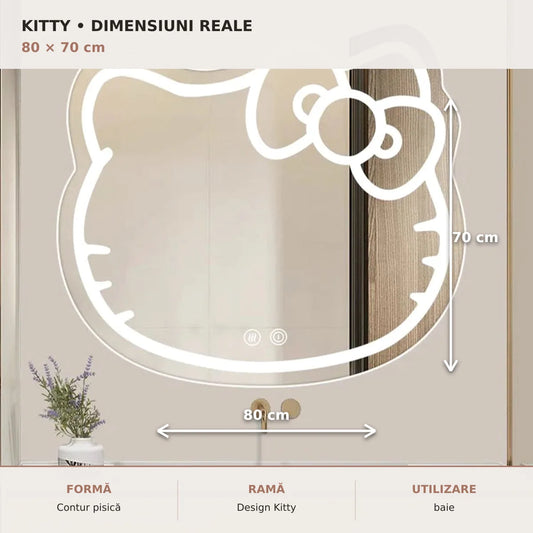 Oglinda LED Kitty 80x70 cm - dimensiuni
