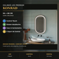Oglindă LED Konrad Gold 50x80 cm – prezentare premium