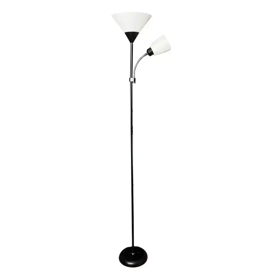 Lampadar Rory 2x E27 Alb Negru – lampă LED, culoare neagră, culoare albă – RegalStore, iluminat interior