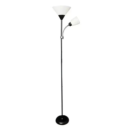 Lampadar Rory 2x E27 Alb Negru – lampă LED, culoare neagră, culoare albă – RegalStore, iluminat interior