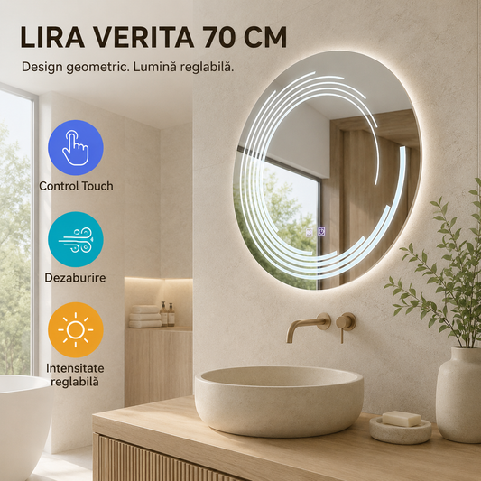 Oglindă LED Lira Verita 70 cm - prezentare premium