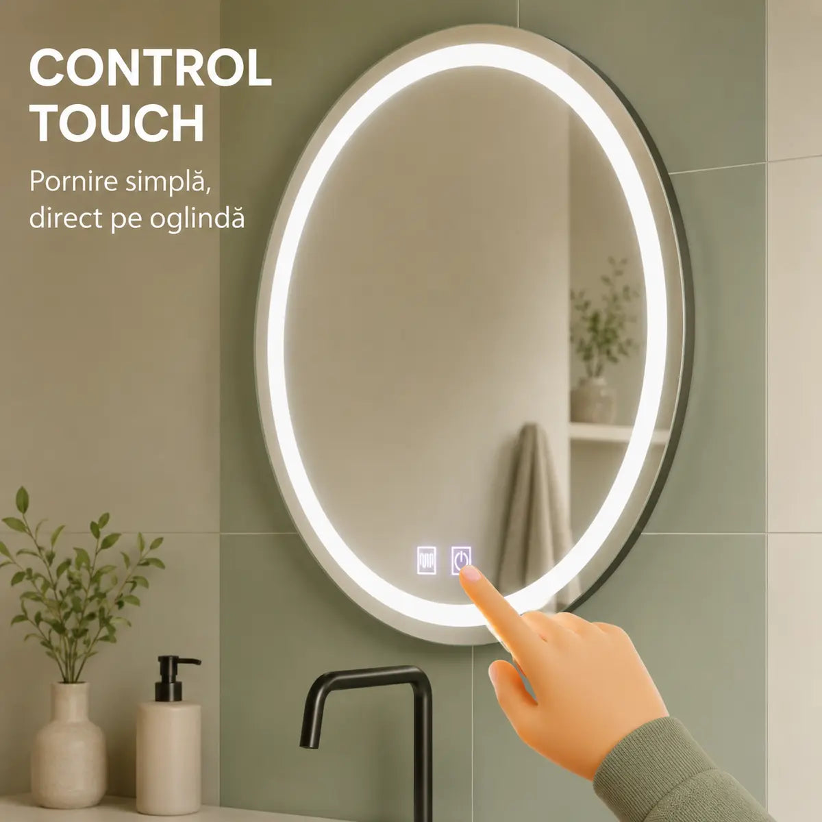 Oglindă LED Lucea – control touch