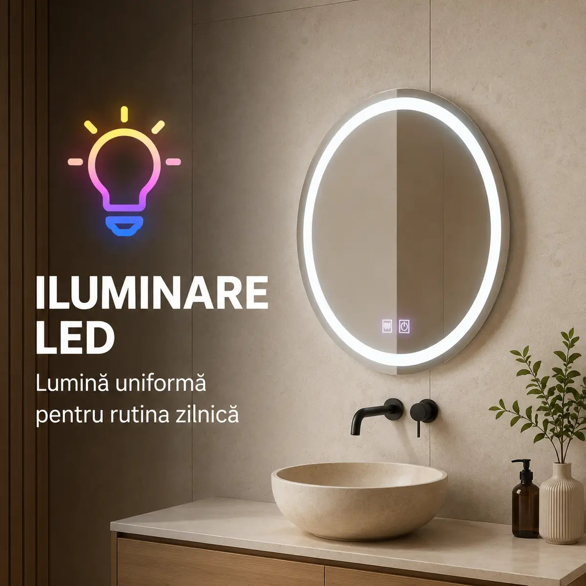 Oglindă LED Lucea – iluminare LED