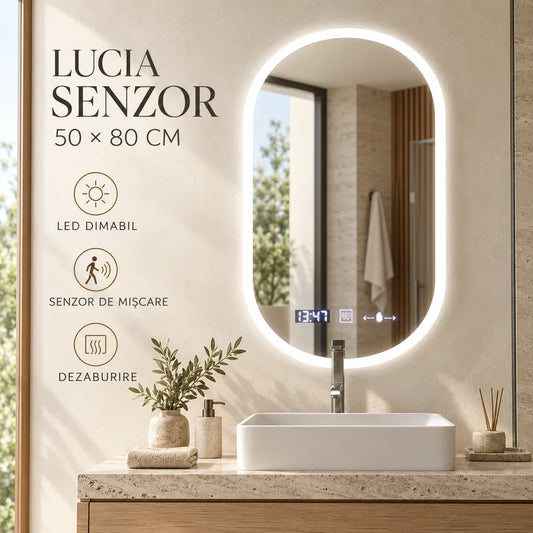 Lucia Senzor 50x80 cm - oglinda LED ovala premium