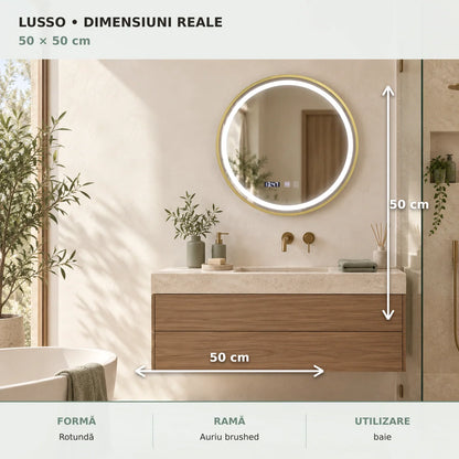 Oglinda LED LUSSO 50 cm - dimensiuni