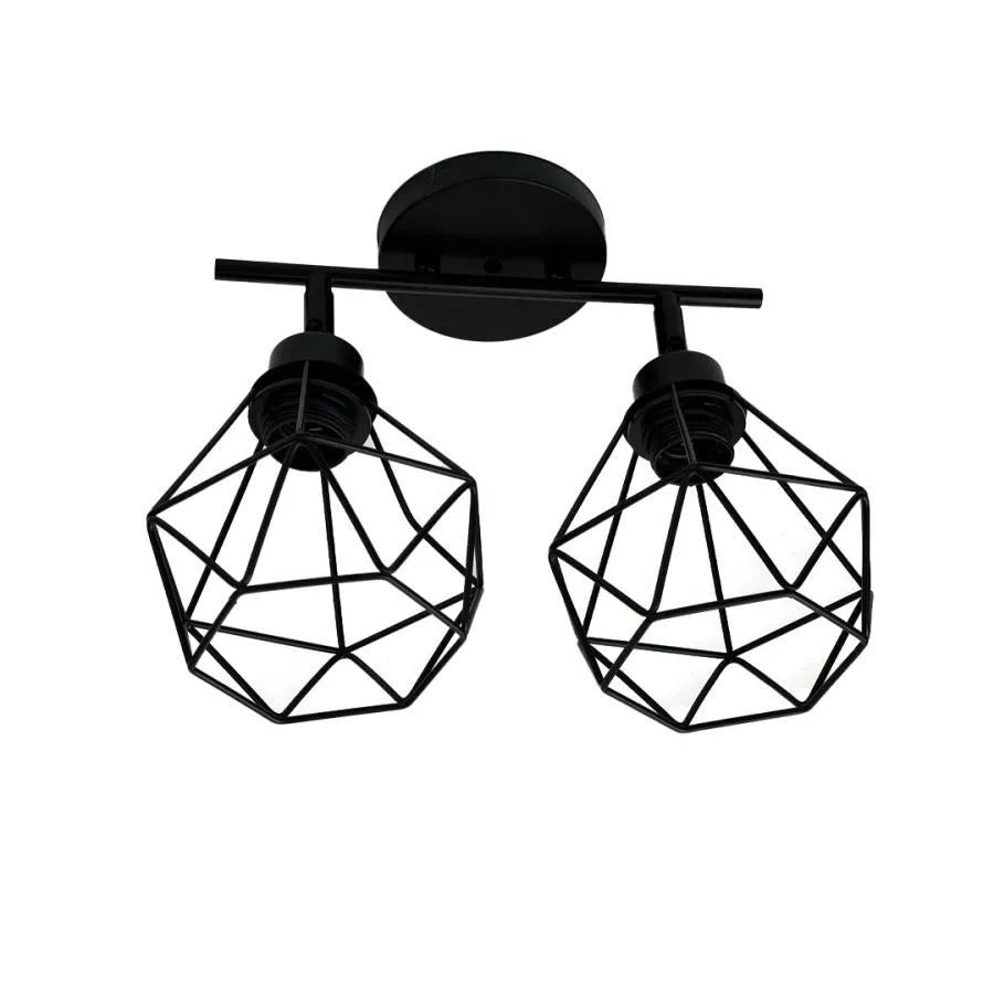 Lustra Aerope, 2x E27, Metal, Negru – lustră LED, culoare neagră – RegalStore, iluminat interior