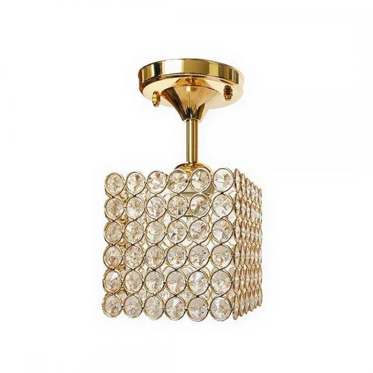 Lustra Catrina Cristal, 1*E27, Patrat, Aurie