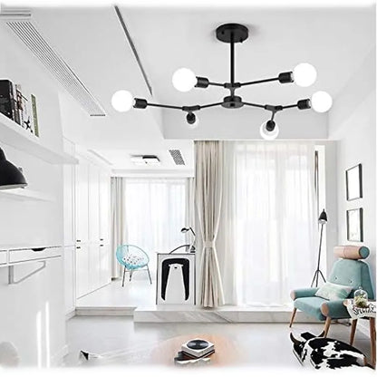 Lustra Architek Octa, 6x E27, Negru, Metal