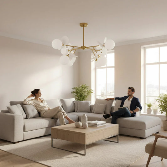 Lustra cu bec moderna SVEN, Ø73cm,8x G9, Auriu, Metal
