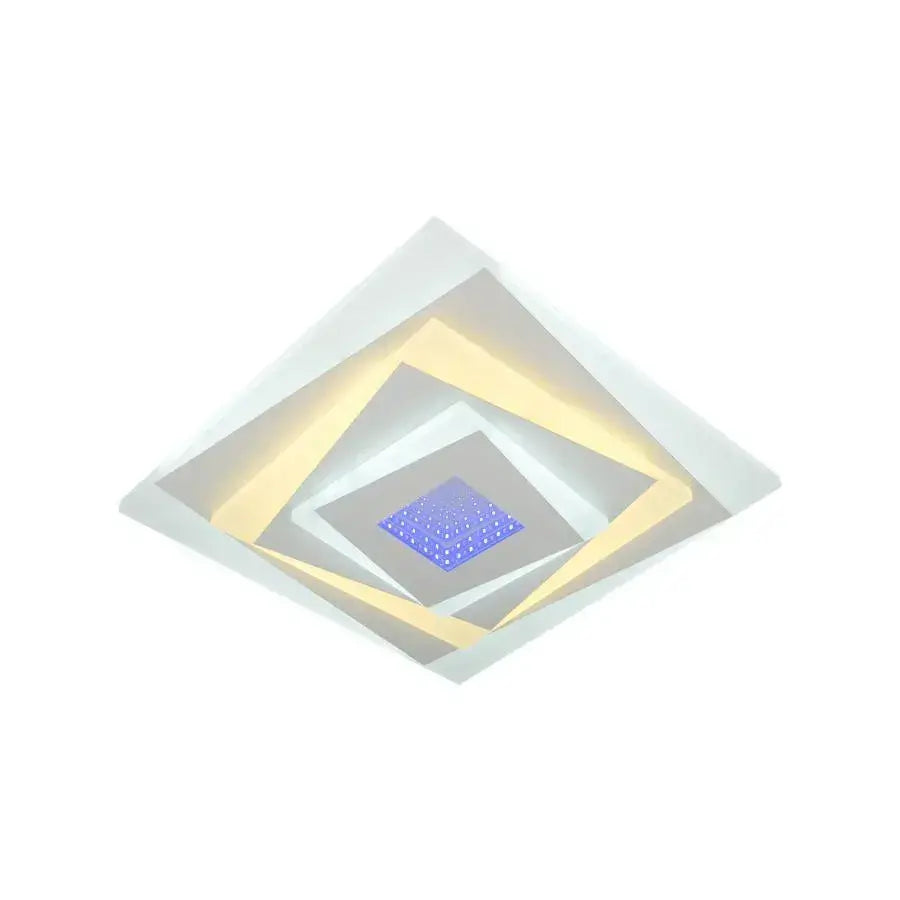 Lustra LED 3D NIVARA Patrata, Diametru 30cm, 20W RGB, Alb, Lumina Rece/Calda/Neutra