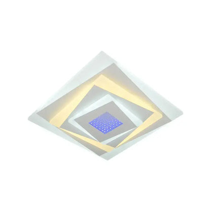 Lustra LED 3D NIVARA Patrata, Diametru 30cm, 20W RGB, Alb, Lumina Rece/Calda/Neutra