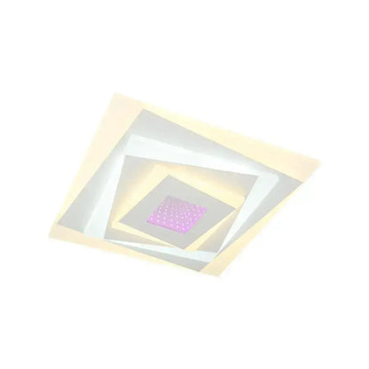 Lustra LED 3D NIVARA Patrata, Diametru 30cm, 20W RGB, Alb, Lumina Rece/Calda/Neutra