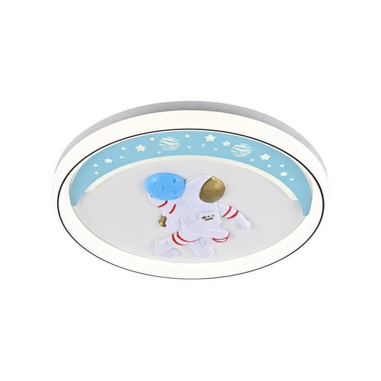 Lustra LED Astronaut cu Telecomanda, 120W, Acril si Metal, Alb, Rosu si Albastru