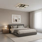 Lustra LED cu Telecomanda, ZOE, 5 Patrate, 66W, Lumina Rece/Calda/Neutra, Dimabila, Negru