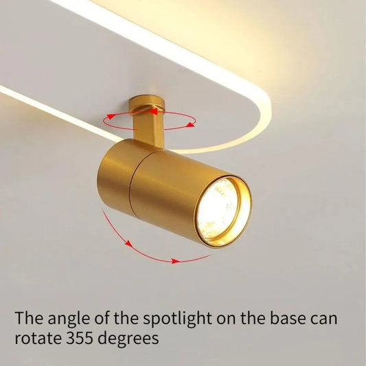 Lustra LED cu Proiector Reglabil FISSO Camilla, 49W, lumina Rece/Calda/Neutra, Auriu Lucios – RegalStore