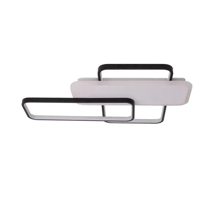 Lustra LED Carolina cu Telecomanda 75W Patrate Suprapuse Lumina Rece/Calda/Neutra Dimabila Alb Negru