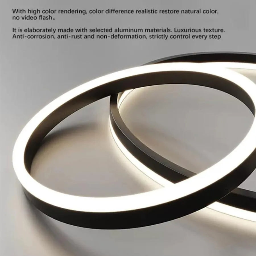 Lustra LED Casiana cu Telecomanda, 100W, Negru, Dimabila