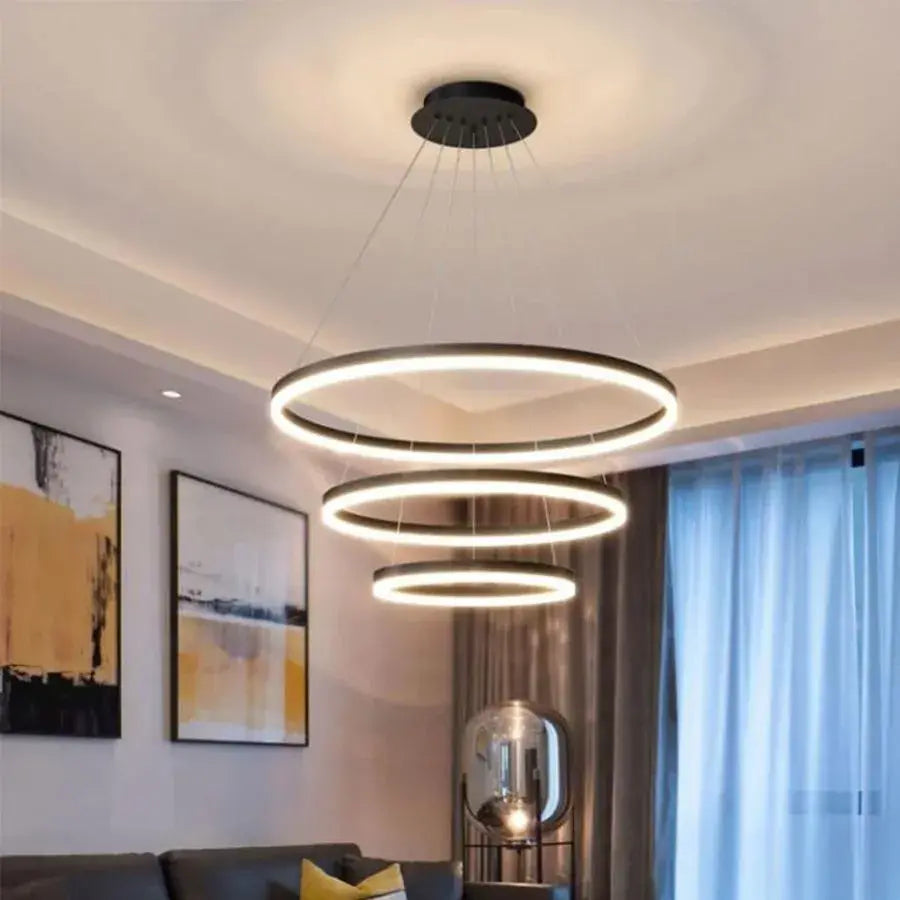 Lustra LED Casiana cu Telecomanda, 130W, Negru, Dimabila