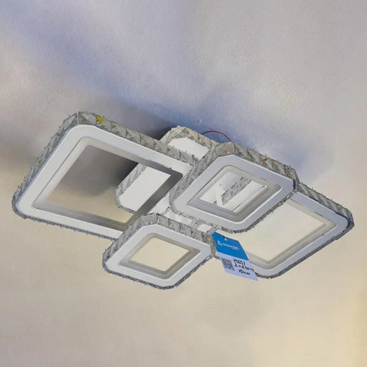 Lustra LED Cristal RGB cu Telecomanda Josue 154W Dimabila Alb