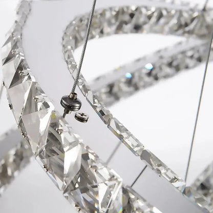 Lustra LED PRISM Luminis, 58W, Cristal si Metal, Dimabila, Inaltime Reglabila, Lumina Rece/Calda/Neutra, Iluminat Luxos