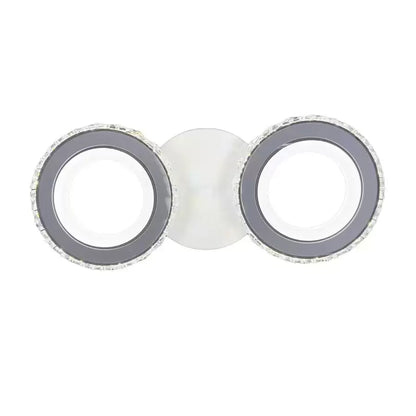 Lustra LED NOVA Rotonda cu Cristale, Telecomanda, 2 Surse de Lumina, 29W, Alb & Inox