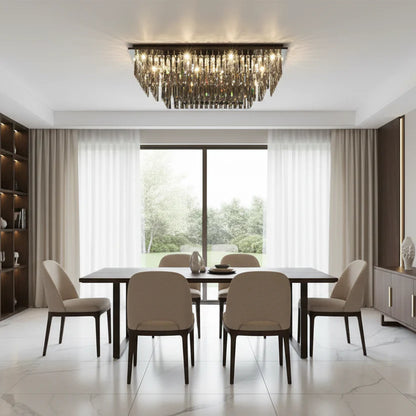 Lustra LED Cristal 57W, Xanthi, Argintiu