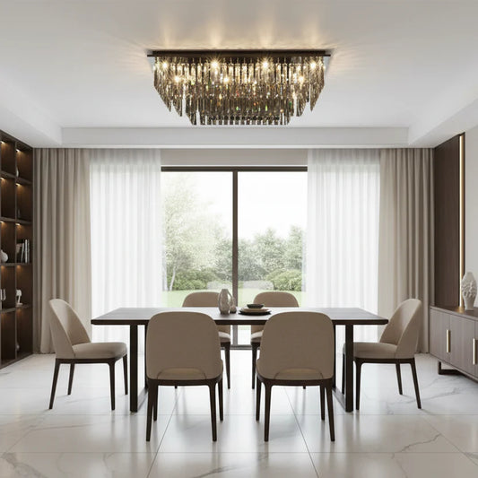 Lustra LED Cristal 57W, Xanthi, Argintiu