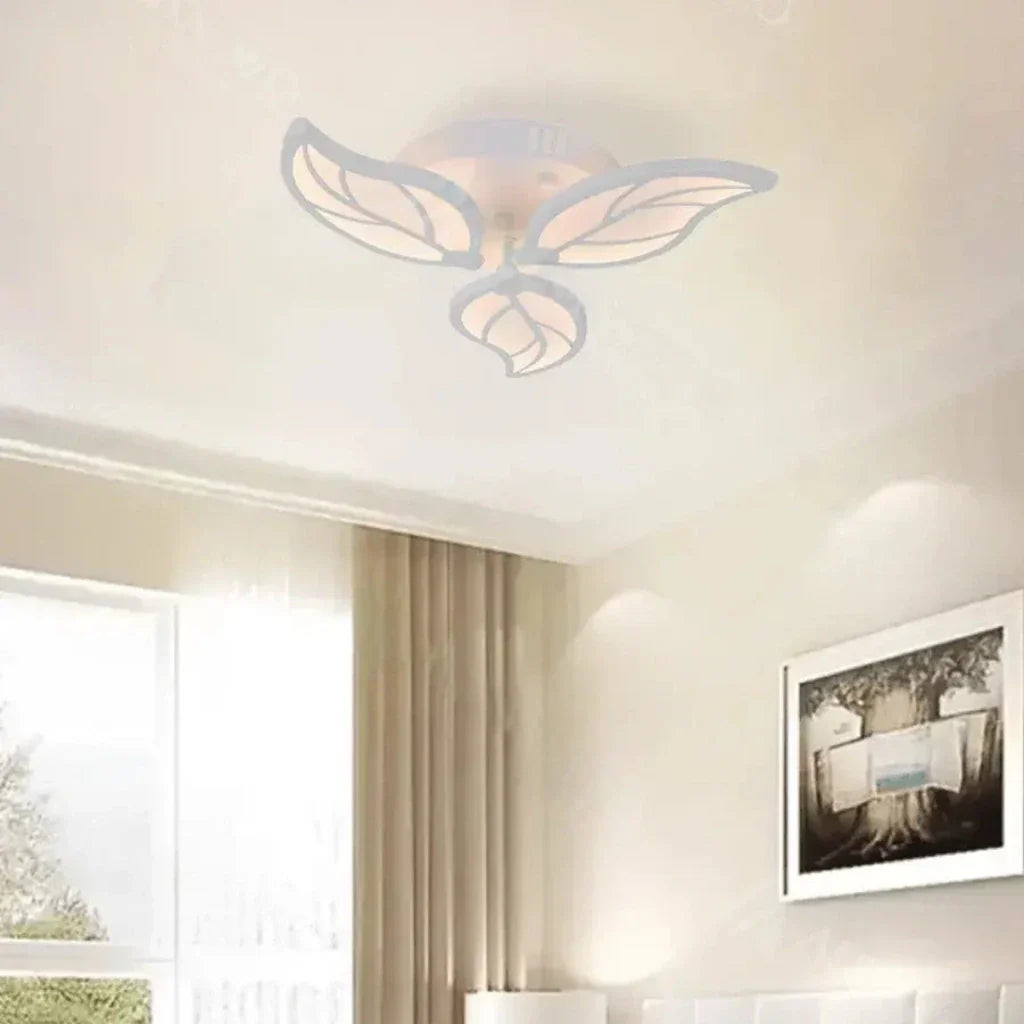 Lustra LED cu telecomanda LAURICE, 33W, 3 Petale, lumina Rece/Calda/Neutra, Dimabila, Alb – lustră LED, culoare aurie, c