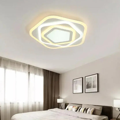 Lustra LED cu Telecomanda PENTAGON, 59W, lumina Rece/Calda/Neutra, Alb