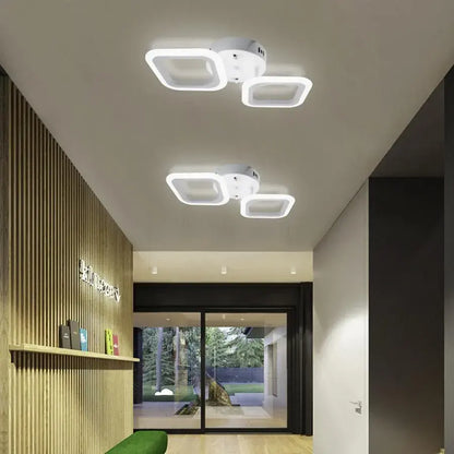 Lustra LED ERIKA, 11W, 2 Patrate, lumina Neutra, Alb – lustră LED, culoare albă – RegalStore, iluminat interior