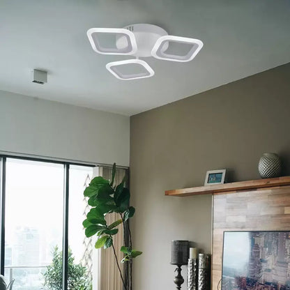 Lustra LED ERIKA, 24W, 3 Patrate, lumina Neutra, Alb – lustră LED, culoare albă – RegalStore, iluminat interior