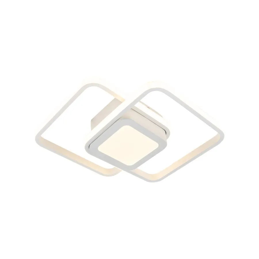 Lustra LED DUOFORM, 36W, Design Geometric, Patrat Rotunjit, Alb, Lumina Calda/Rece/Neutra