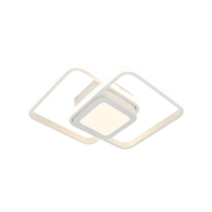 Lustra LED DUOFORM, 36W, Design Geometric, Patrat Rotunjit, Alb, Lumina Calda/Rece/Neutra