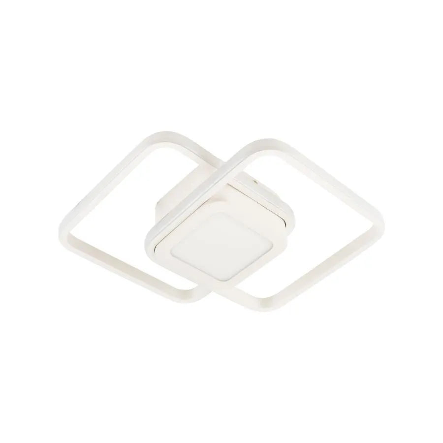 Lustra LED DUOFORM, 36W, Design Geometric, Patrat Rotunjit, Alb, Lumina Calda/Rece/Neutra