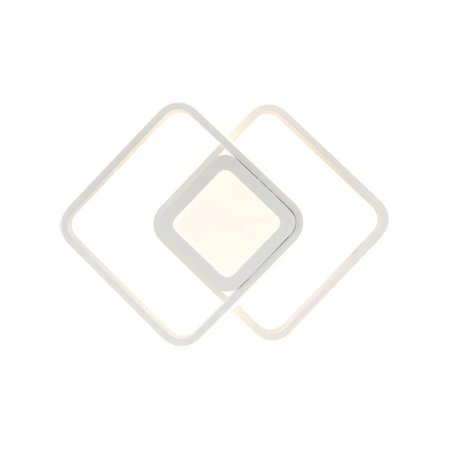 Lustra LED DUOFORM, 36W, Design Geometric, Patrat Rotunjit, Alb, Lumina Calda/Rece/Neutra