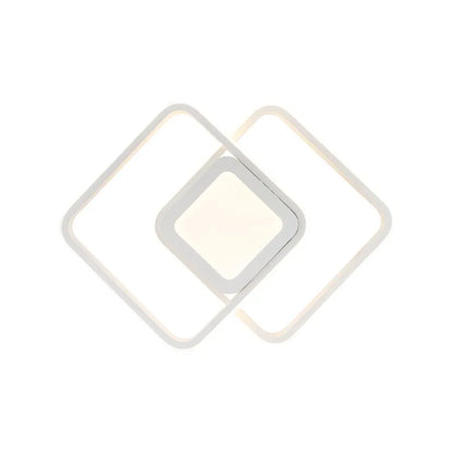 Lustra LED DUOFORM, 36W, Design Geometric, Patrat Rotunjit, Alb, Lumina Calda/Rece/Neutra