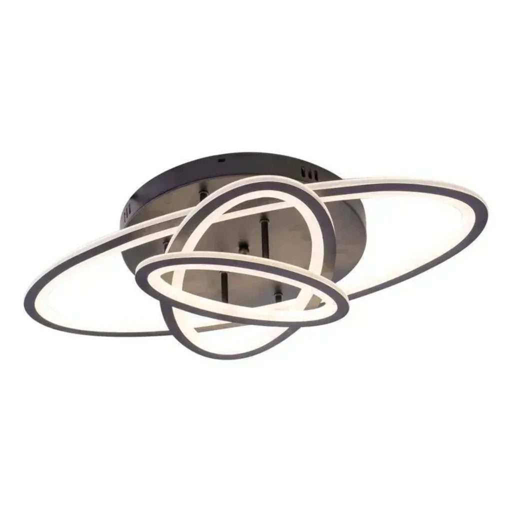 Lustra LED cu telecomanda GENTIANA, 75W, 3 Elipse, lumina Rece/Calda/Neutra, Dimabila, Negru