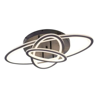 Lustra LED cu telecomanda GENTIANA, 75W, 3 Elipse, lumina Rece/Calda/Neutra, Dimabila, Negru