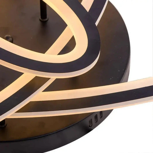 Lustra LED cu telecomanda GENTIANA, 75W, 3 Elipse, lumina Rece/Calda/Neutra, Dimabila, Negru